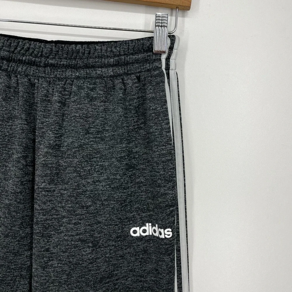 Adidas‎ Sweatpants Men's Size S Gray Striped Fleece Lined Drawstring